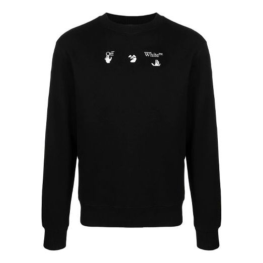 Off-White SS21 Peace Worldwide Logo Round Neck Pullover Black OMBA025R21FLE0071055