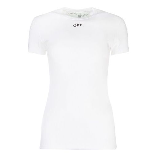 (WMNS) Off-White Logo Short Sleeve White OWAA065E20JER0010110
