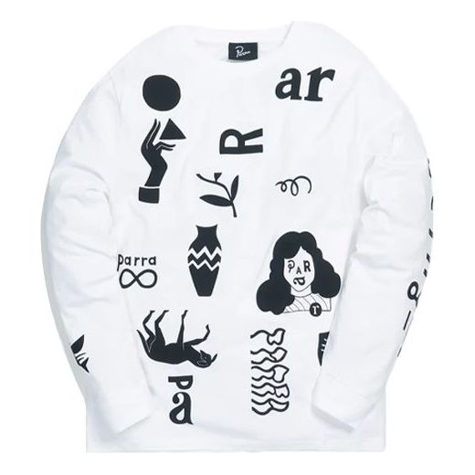 KITHX BY PARRA A Little Pressure Painting Pattern Small Long Sleeves Unisex White PA43880-WHT