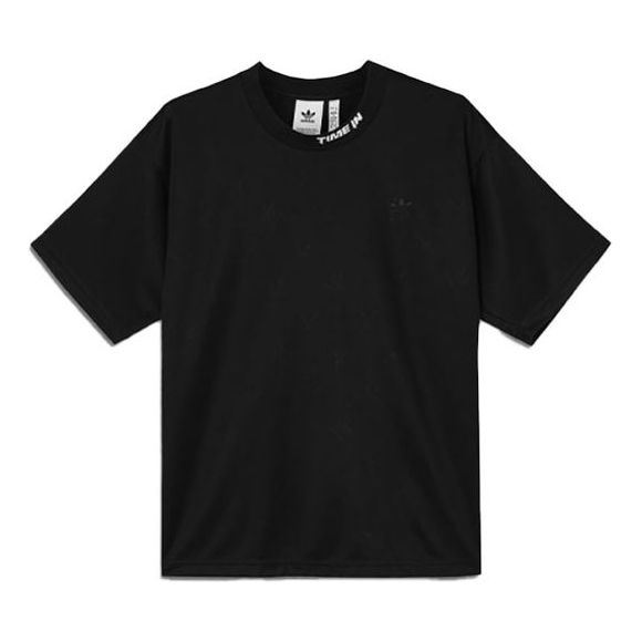 adidas originals x NINJA Crossover Collar Alphabet Sports Round Neck Short Sleeve Black GP2316