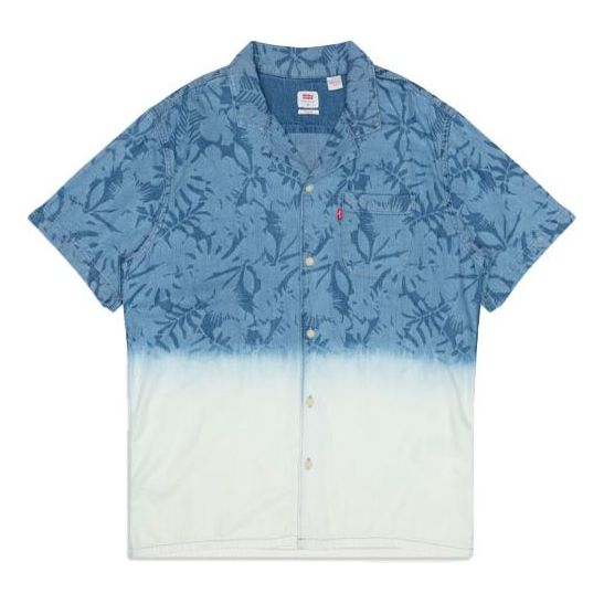 Men's Levis Gradient Denim Short Sleeve Shirt Blue 21976-0009