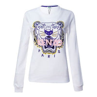 (WMNS) KENZO Tiger Head Pattern Long Sleeves Round Neck Hoodie White F852SW7054XA-01