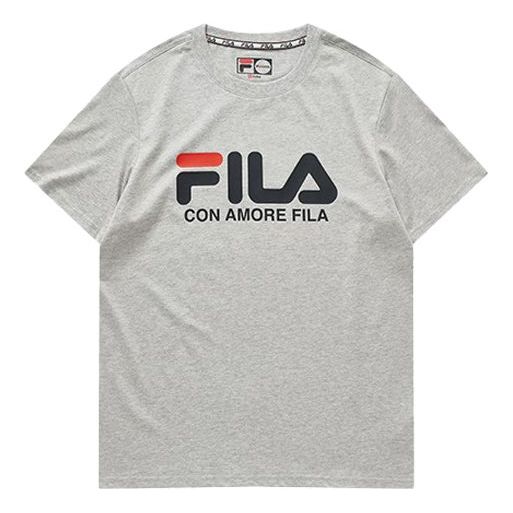 FILA Large Logo Brand Printing Short Sleeve light grey T51M019150F-MG
