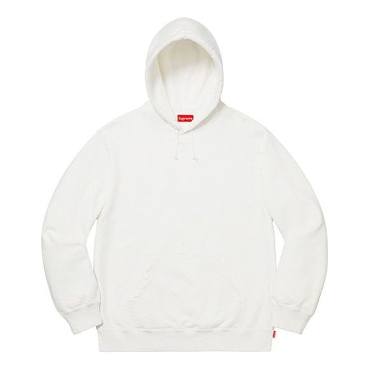 Supreme FW19 Week 12 Rhinestone Script Hooded Sweatshirt White SUP-FW19-1013