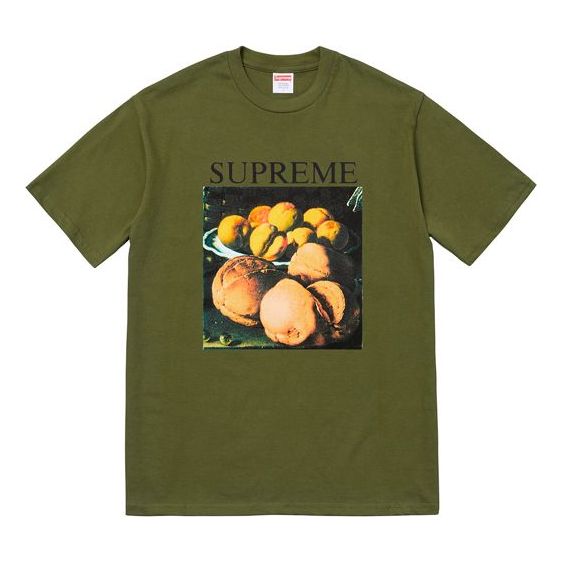 Supreme FW18 Still Life Tee Olive Printing Short Sleeve Unisex Olive Green SUP-FW18-022