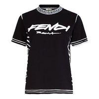 FENDI Series Contrasting Colors Cotton Short Sleeve Black FS7254AC6MF0GME