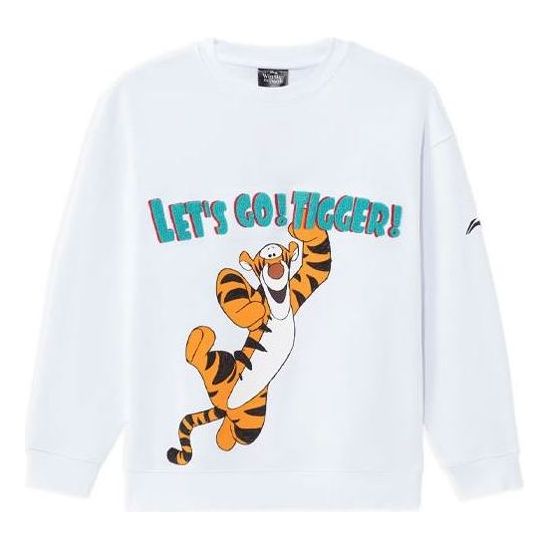 (WMNS) Li-Ning x Disney Crossover Sports Basketball Series Printing Loose Round Neck Pullover 'White' AWDRH37-2