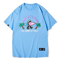 PJs Vigor Multi-Color Pattern Printing Short Sleeve Unisex Blue 20SSTS10314-P