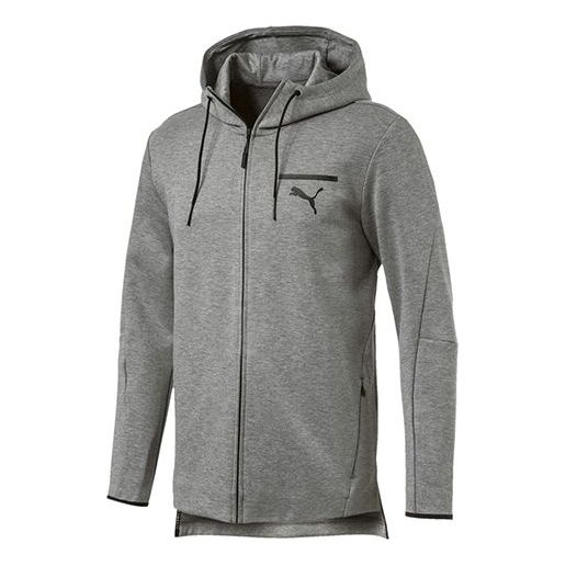 PUMA Casual Sports Zipper Hooded Jacket Gray 574662-03