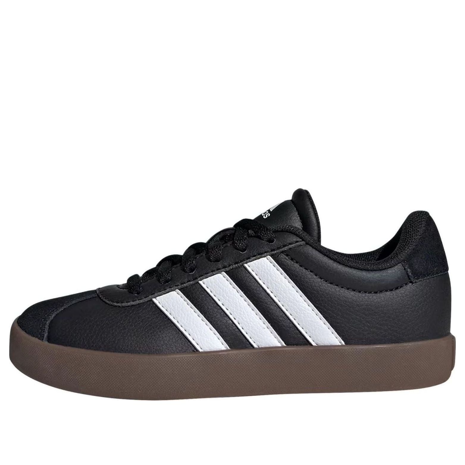 (GS) adidas VL Court 3.0 'Black White Gum' IE3630