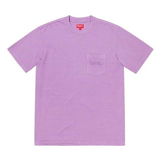 Supreme SS19 Overdyed Pocket Tee Short Sleeve Unisex Purple SUP-SS19-10024