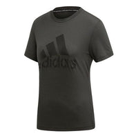 (WMNS) adidas Logo Alphabet Printing Sports Short Sleeve Gray DY7738