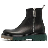 Off-White Sponge Sole Leather Zip Boot 'Black' OMID004S21LEA0011010