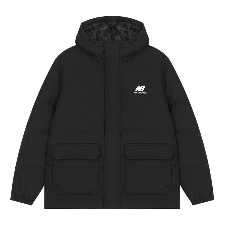 New Balance Logo Puffer Down Jacket Asia Sizing 'Black' AMJ23340-BK