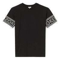 Men's KENZO Cotton Printing logo Short Sleeve Black 5TS0434BD-99