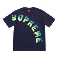Supreme SS18 Gradient Arc Top Tee Navy Logo Tee SUP-SS18-292