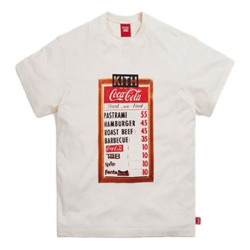KITH x Coca Cola Crossover Menu Vintage Printing Short Sleeve Unisex White KH3884-104