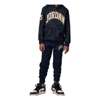 (GS) Air Jordan Plaid Po Hoodie Set 'Green' FB9442-451