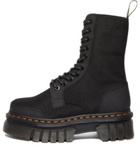 (WMNS) Dr. Martens Audrick 10-eye Synthetic Leather Platform Boots 'Black' 30680001