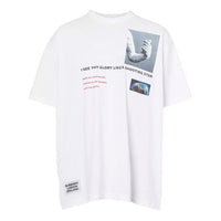 Men's Burberry Printing Cotton Loose Short Sleeve White 80247331
