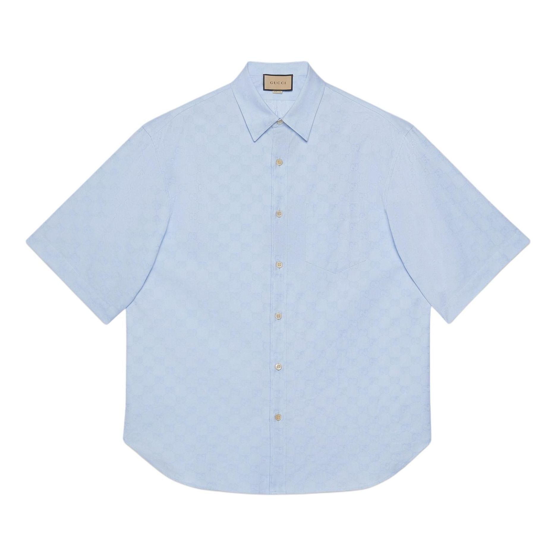 Gucci GG Supreme Oxford Cotton Shirt 'Light Blue' 770295-ZAM9M-4850
