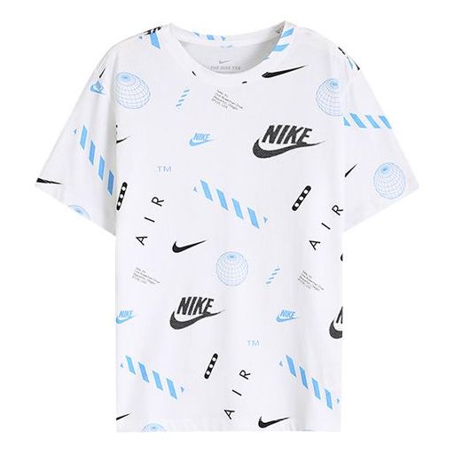 Nike Street Full Print Logo Short Sleeve White CT6545-100