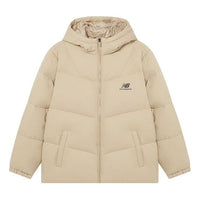 New Balance Logo Print Mid Down Jacket Asia Sizing 'Beige' AMJ23342-INC