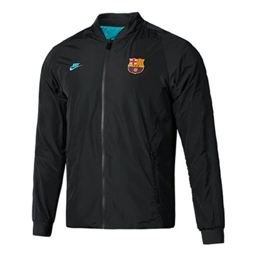 Nike FC Barcelona Loose Zipper reversible logo Jacket 'Black' CI1310-070