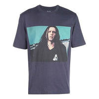 Men's PALACE Wise Up Round Neck Short Sleeve Gray Blue P17TS009T