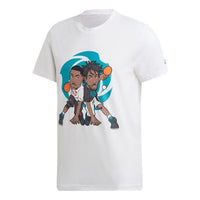 adidas Rose Geek Up Pattern Printing Short Sleeve White DX6949