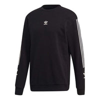 adidas originals Adicllu Crew Logo Printing Sports Round Neck Pullover Black FL8919