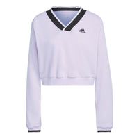 (WMNS) adidas Cropped V-Neck Sweatshirt 'Purple' HZ4191