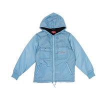 Supreme FW18 Sherpa Lined Nylon Zip Up Jacket Dusty Blue SUP-FW18-500