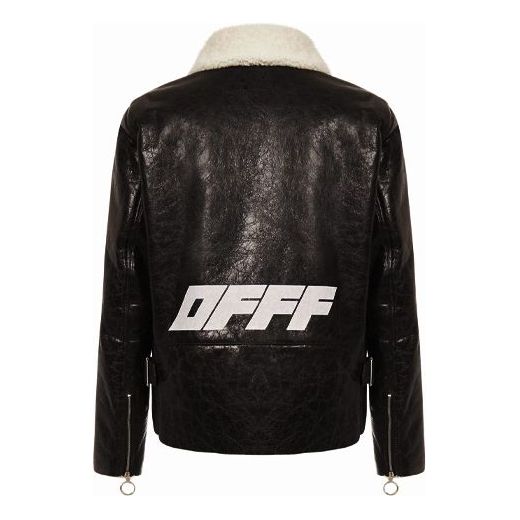 Off-White FW20 Logo Print Aviation Jacket OMJA047E20LEA0011001