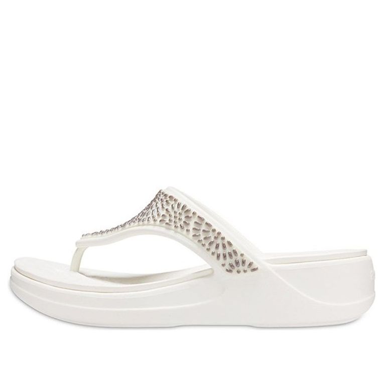 (WMNS) Crocs Flip-Flops 'White' 206343-174