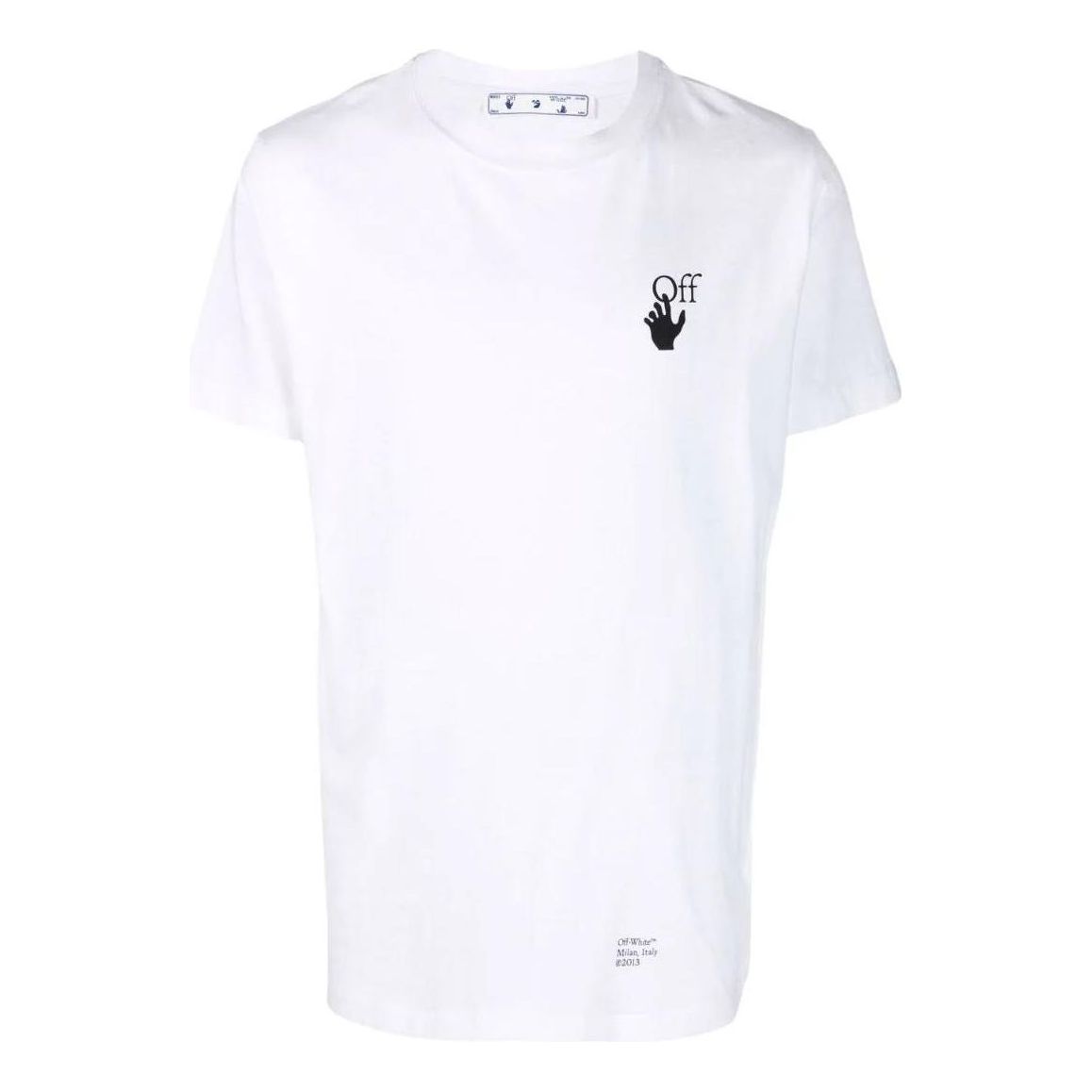 Men's Off-White SS22 Solid Color Chest Logo Printing Short Sleeve Version White T-Shirt OMAA027F21JER01301100110