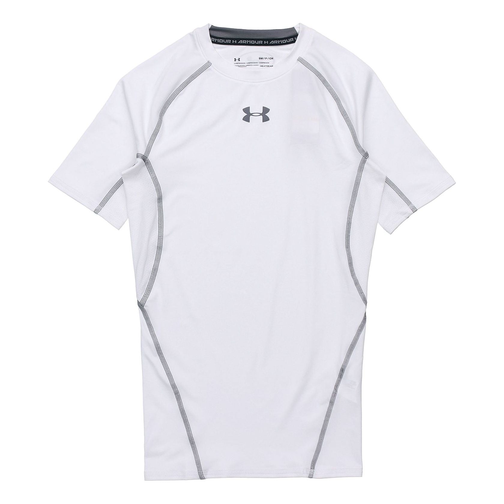 Men's Under Armour Training Sports Tight Short Sleeve Tops White 1257468-100