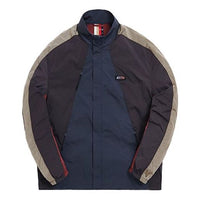 KITH Colorblock Gradient Logo mesh Zipper Jacket Unisex Deep Blue Black KH1234-105