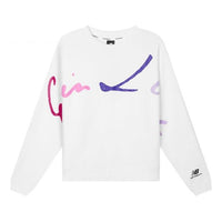 (WMNS) New Balance Letters Graphic Print Top Asia Sizing 'White Purple' AWT12331-WT