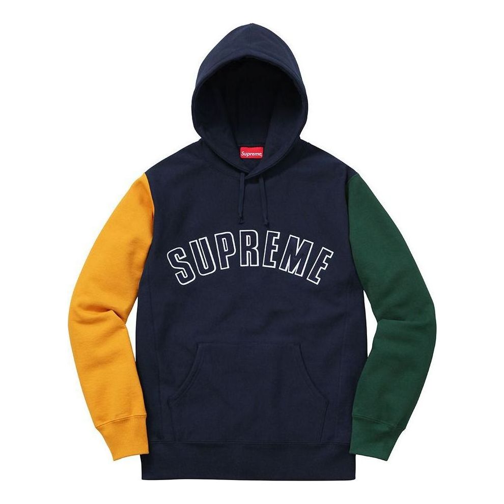 Supreme FW16 Color Blocked Arc Logo Hoodie 'Black' SUP-FW16-001