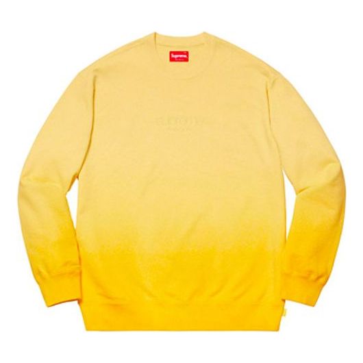 Supreme SS19 Dipped Crewneck Yellow Gradient Yellow Round Neck Long Sleeves Unisex SUP-SS19-497