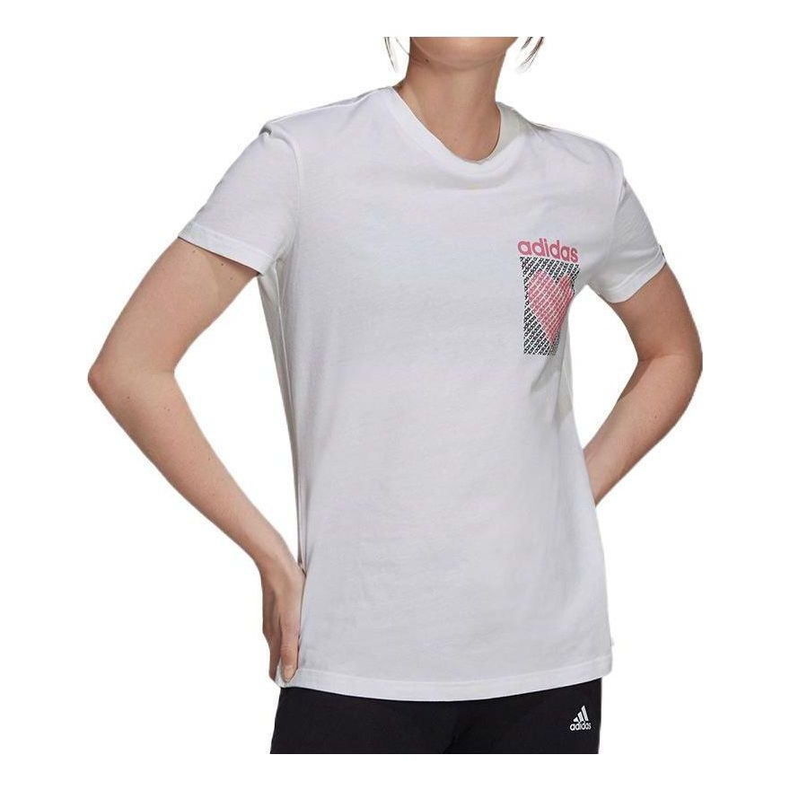 (WMNS) adidas Heart Graphic T-Shirt Asia Sizing 'White' H14681