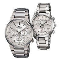 CASIO General EDIFICE & SHEEN Japan / South Korea Fashion Couple White Analog EF-500BP-7A&SHN-5000BP-7A