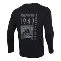 adidas Printed Solid Color Thin Crew Neck Pullover Men's Black GL3231