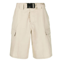 Men's Off-White SS22 Solid Color High Waist Minimalistic Bermuda Shorts Version Beige OMCB059S22FAB0011700