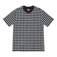 Supreme SS19 Grid Jacquard SS Top Black Logo Tee SUP-SS19-619