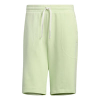 adidas neo Solid Color Lacing Casual Straight Shorts Unisex light green HS6823