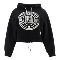 (WMNS) FENDI F Pattern Printing Hoodie Black FS7035AC6DF0GME