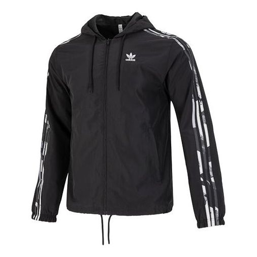 adidas originals Camo Series Windbreaker Jacket 'Black' HK5139