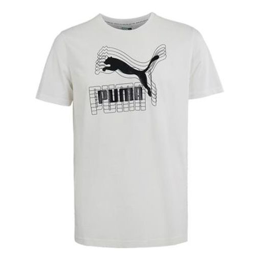 PUMA Shadow Logo Graphic Tee 'White' 537884-02